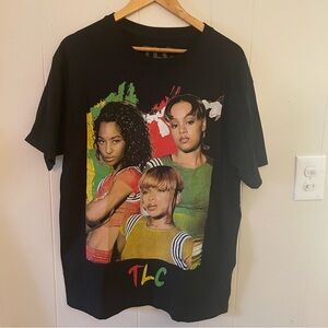 TLC Black Graphic Tee - Multicolor Design Medium